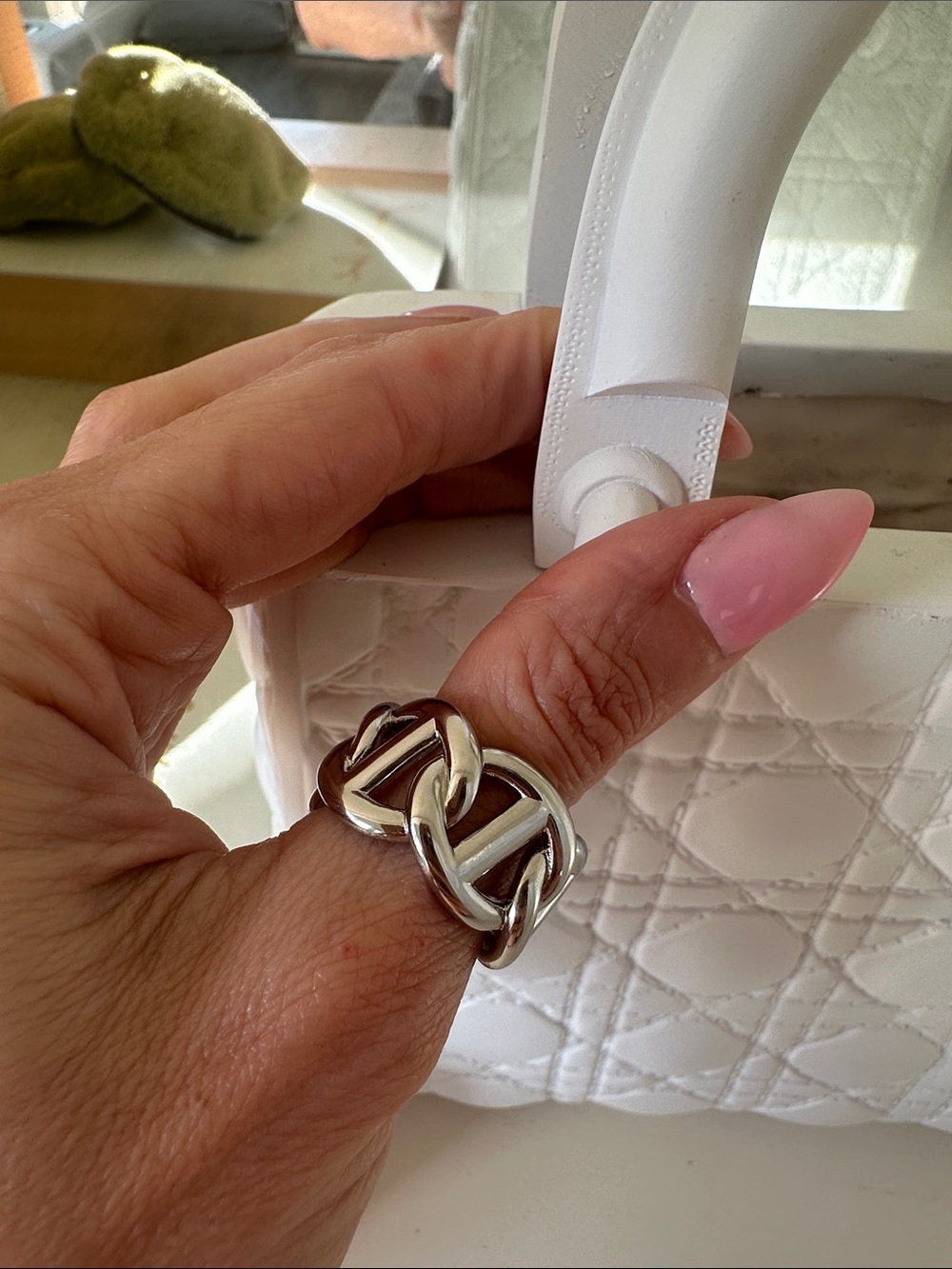 Chunky mariner Silver Knot Link Ring - Women Accessories